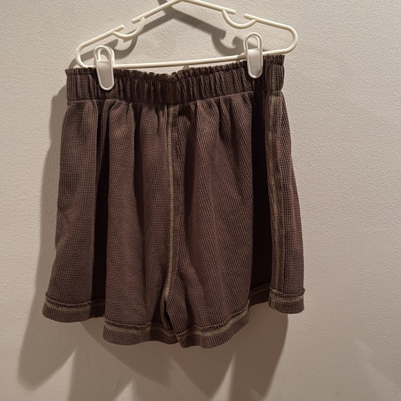 Free People Intimately Early Night Brown Thermal Shorts XS - Picture 7 of 7